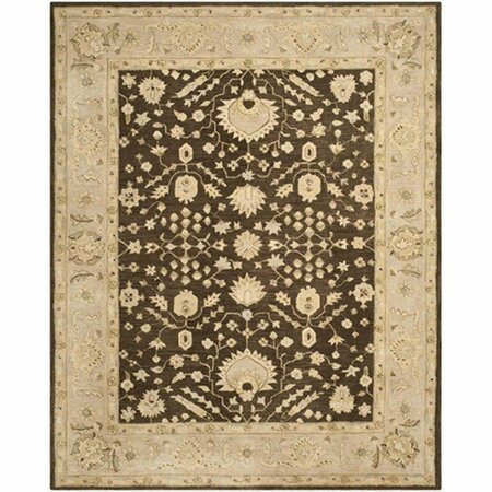 SAFAVIEH 8 x 10 ft. Large Rectangle Traditional Anatolia- Chocolate and Ivory Hand Tufted Rug AN564A-8